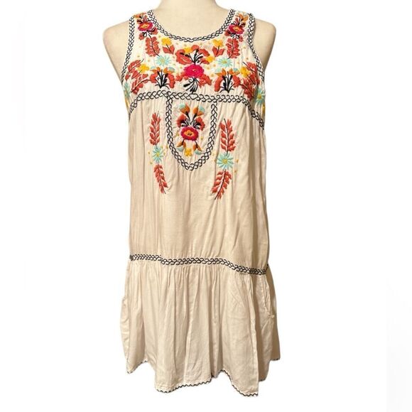 Lovers + Friends BOHO  Embroidered Tank Dress Size Medium - Picture 1 of 11